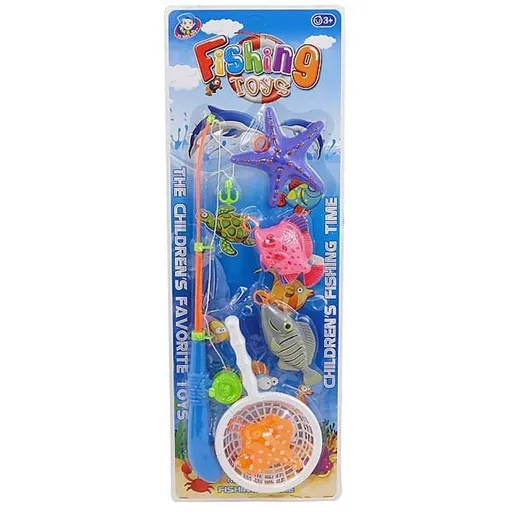 Dětská rybářská udice s rybkami a podběrákem