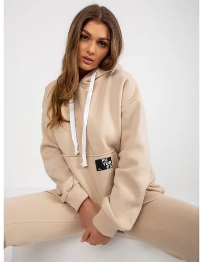 Dámská mikinová souprava s kapucí JIRA béžová