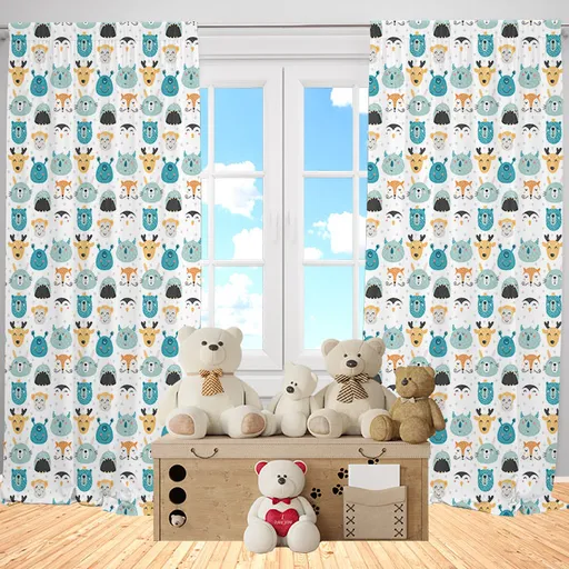 Závěsy Baby animals (Rozměr : 140x250, Materiál: Interlock)