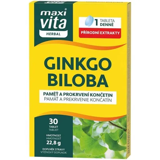 VITAR MAXI VITA HERBAL GINKGO BILOBA 30 TAB Doplněk stravy, , velikost