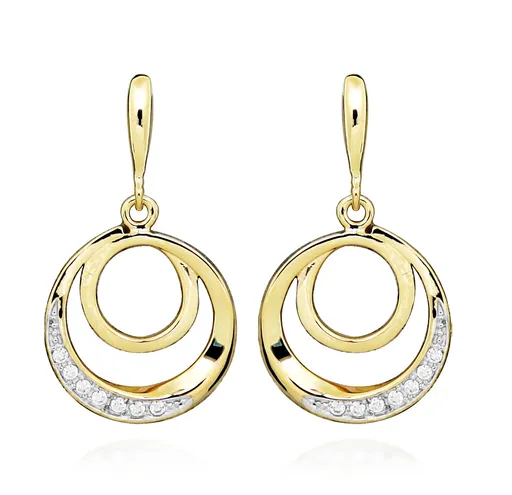 Silver Cat Slušivé pozlacené náušnice se zirkony SC557