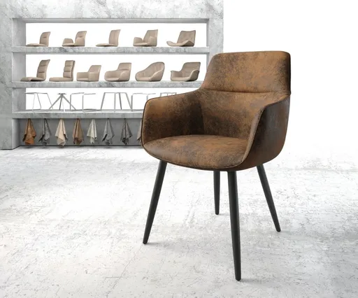 Jídelní židle Pejo-Flex Hnědá Vintage 4-nohá kónická Černá