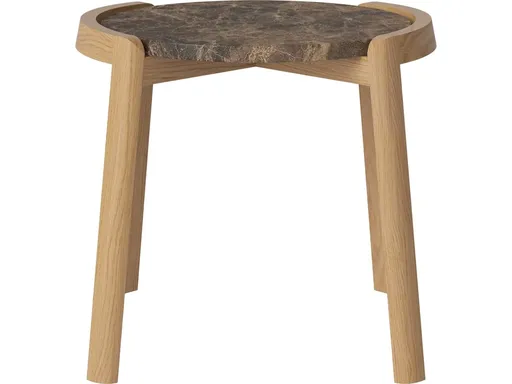 Konferenční stolek Mix Ø46 cm, více variant - Bolia Varianta: Brown marble | Oiled oak, Solid | v. 42 cm