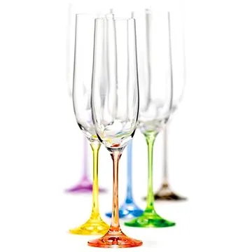 Crystalite Bohemia Sada sklenic na šampaňské 6 ks 190 ml RAINBOW (8593401673796)