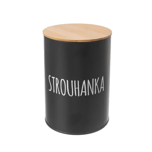 Kulatá plechová dóza STROUHANKA Black