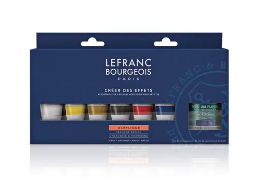 LEFRANC BOURGEOIS Sada akrylových barev a média 6x20 ml Lefranc Bourgeois