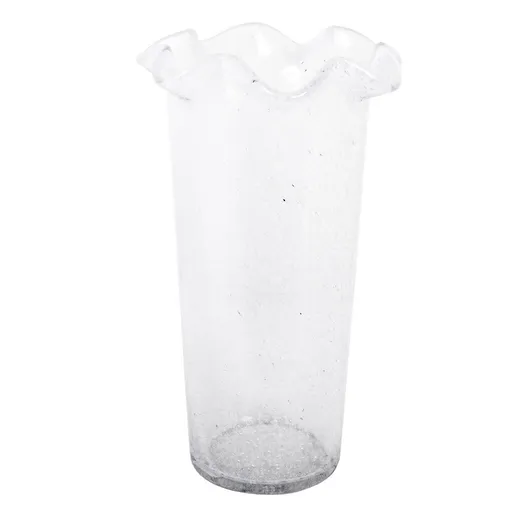 Průhledná skleněná vysoká váza s volánkem Milla - Ø 13*22 cm Strömshaga