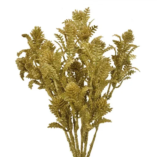 Vánoční zlatá umělá třpytivá větvička rostlina - 10*7*35 cm Clayre & Eef