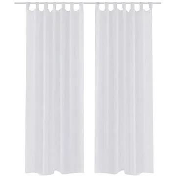 Bílé průsvitné závěsy - 2 ks - 140 x 245 cm (130199)