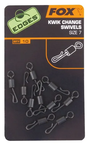 Fox Rychlovýměnné obratlíky Edges Kwik Change Swivel 10ks - vel. 7,Fox Rychlovýměnné obratlíky Edges Kwik Change Swivel 10ks - vel. 7