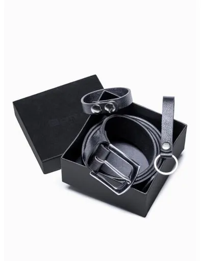 Sada pánských kožených doplňků - V1 černá A654