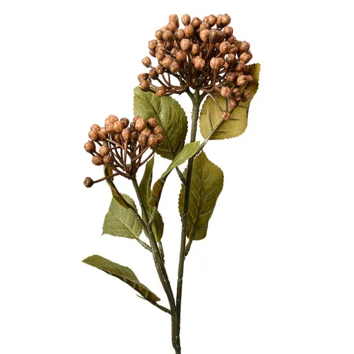Dekorace hnědá umělá květina poupata hortenzie - 8*7*53 cm 6PL0386BE