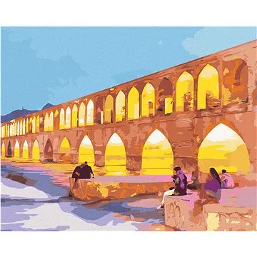 Zuty - Malování podle čísel - OSVĚTLENÝ ALLAHVERDI KHAN MOST V ÍRÁNU, 80x100 cm, vypnuté plátno na r (HRAmmb08071nad)