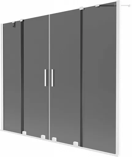 MEXEN/S Velar Duo dvoukřídlá posuvná vanová zástěna 190 x 150, grafit, bílá 896-190-000-42-20