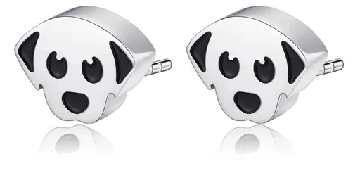 S'Agapõ Krásné ocelové náušnice pejsek Click SCK158