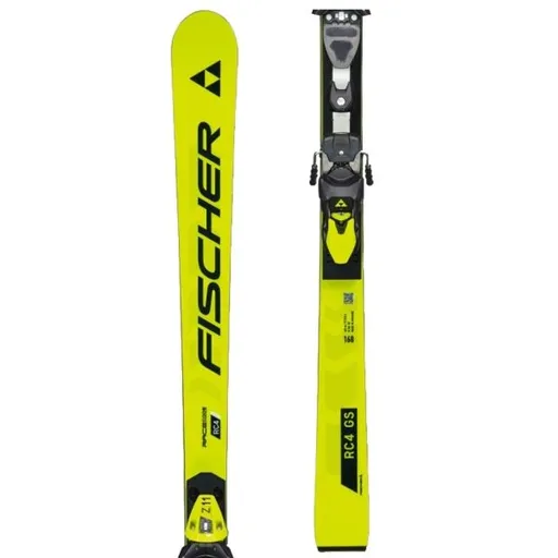Fischer RC4 WC GS JR M-PLATE + RC4 Z11 FF GW Sjezdové lyže, žlutá, velikost