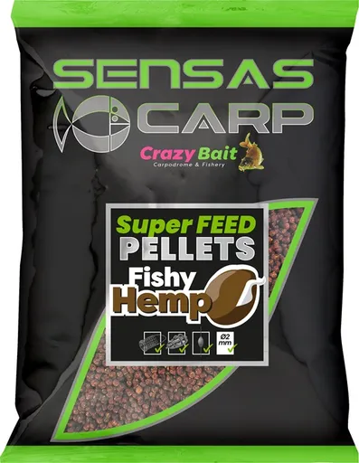 Sensas pelety super feed fishy hemp 650 g - 2 mm