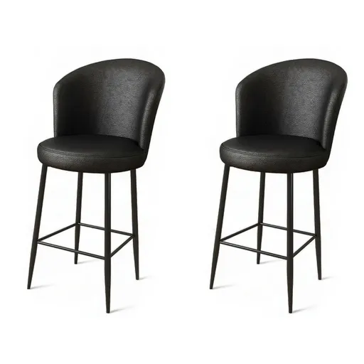 Sada barových židlí Uras Black and Black, 2 ks, 2 ks