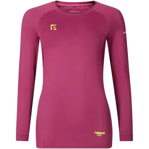 PROGRESS THERMATEX LS Dámské funkční triko s dlouhým rukávem, vínová, velikost