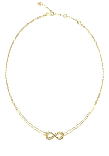 Guess Dvojitý pozlacený náhrdelník se srdíčky Guess Amore JUBN05049JWYGT/U