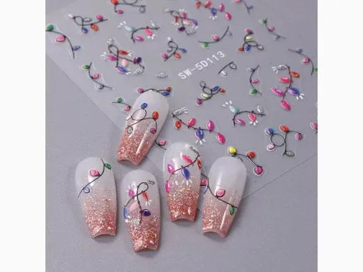 Samolepky na nehty 5D - Vánoční D113