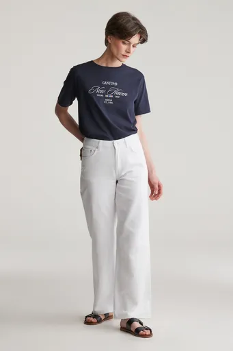 DŽÍNY GANT REL STRAIGHT WHITE JEANS EGGSHELL