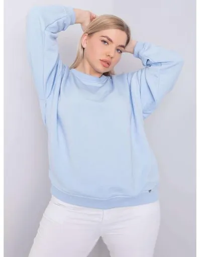 Dámská mikina plus size bavlněná MISCHA světle modrá
