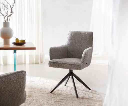 Otočná židle Heira-Flex s područkami křížová podnož široká kov