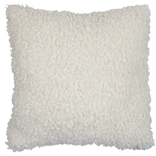 Bílý plyšový kudrnatý polštář Curly Teddy White Off - 45*15*45cm  Mars & More