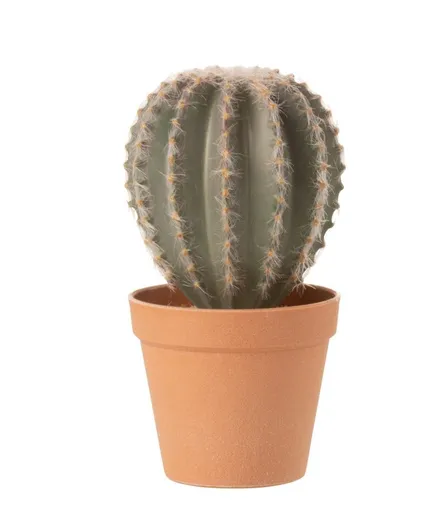 Zelený umělý dekorativní kaktus v květináči L - 15*13*24 cm J-Line by Jolipa