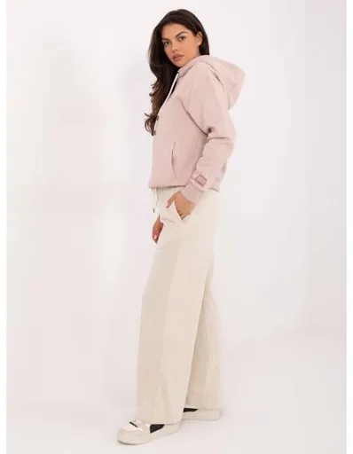 Světle béžové široké kalhoty basic