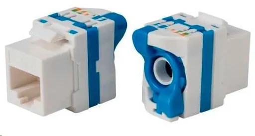 Keystone Cat5E, UTP, samozařezávací se zámkem, bílý