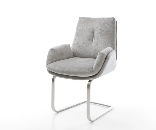 Jídelní židle Clea-Flex žinylka stříbrná šedá konzolová podnož