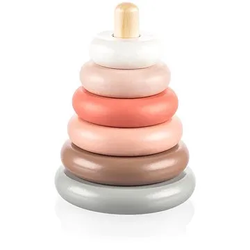 ZOPA Dřevěné nasazovací kroužky pink (8595114450770)