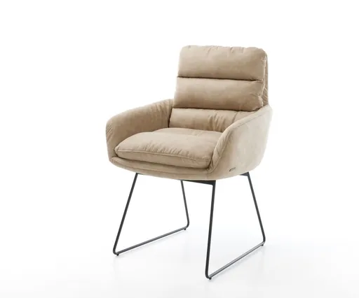 Jídelní židle Abelia-Flex s područkami béžová vintage černá