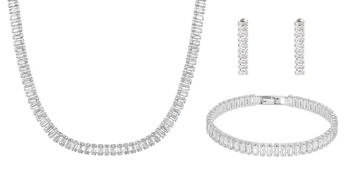 Troli Dámská sada tenisových šperků s čirými krystaly (náhrdelník, náramek, náušnice)