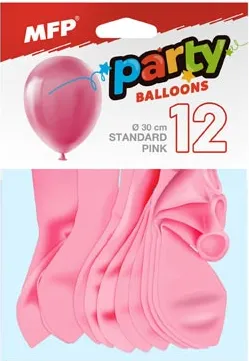 Balónek nafukovací 12ks sáček standard 30cm růžový