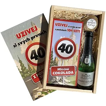 Dárková dřevěná bedna - k 40. narozeninám (8595590770195)