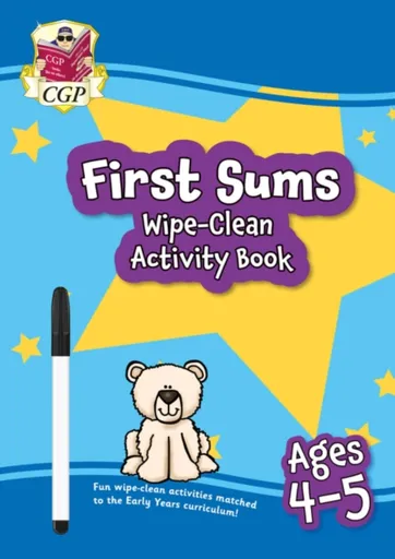 First Sums Wipe-Clean Activity Book for Ages 4-5 (with pen) - CGP Books