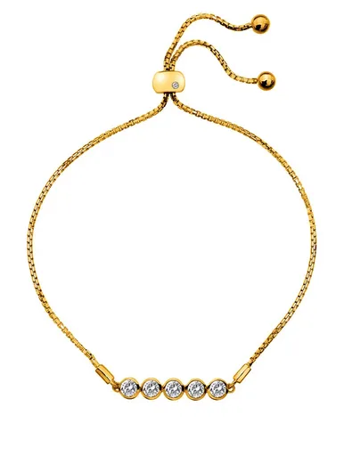 Hot Diamonds Půvabný pozlacený náramek s topazy a pravým diamantem Gemstone DL699