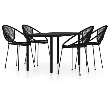 5dílný zahradní jídelní set černý, 3099127 (3099127)