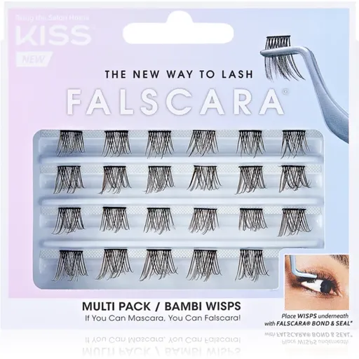 KISS Falscara Wisp trsové nalepovací řasy s uzlíkem Bambi 24 ks
