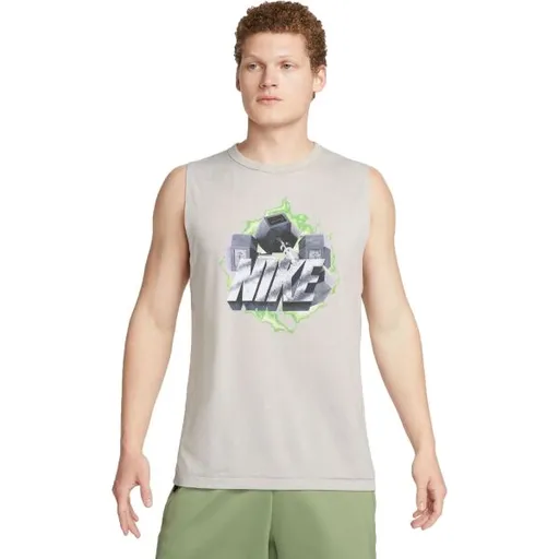 Nike DRI-FIT VINTAGE MUSCLE GFX Pánské tílko, šedá, velikost XXL