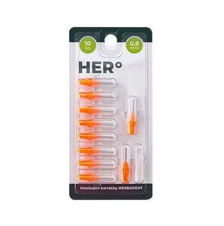 Herbadent HERo 0,8 mm náhradní mezizubní kartáčky 10 ks oranžové