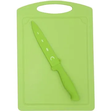 STEUBER Krájecí deska 29 x 20 cm s nožem na zeleninu, zelená  (4016002068548)