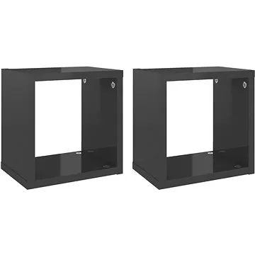 Shumee Nástěnné kostky 2 ks šedé s vysokým leskem 22×15×22 cm, 807076 (807076)