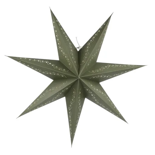 Olivová papírová hvězda Vintage Paper Star - 60 cm Chic Antique