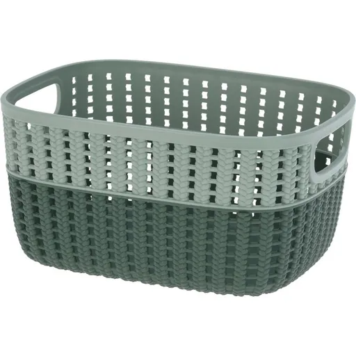 Plastový košík Duo, zelená, 23,5 x 17,5 x 11,5 cm