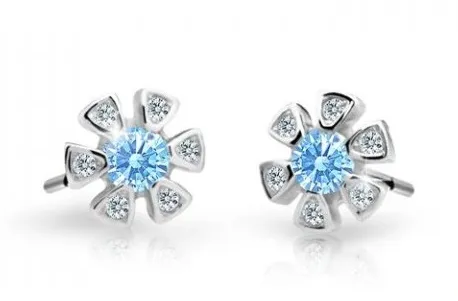 Cutie Jewellery Dětské náušnice z bílého zlata C2156-30-X-2 světle modrá