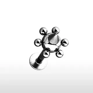 Piercing do brady Labret s hrotem a kuličkami kolem